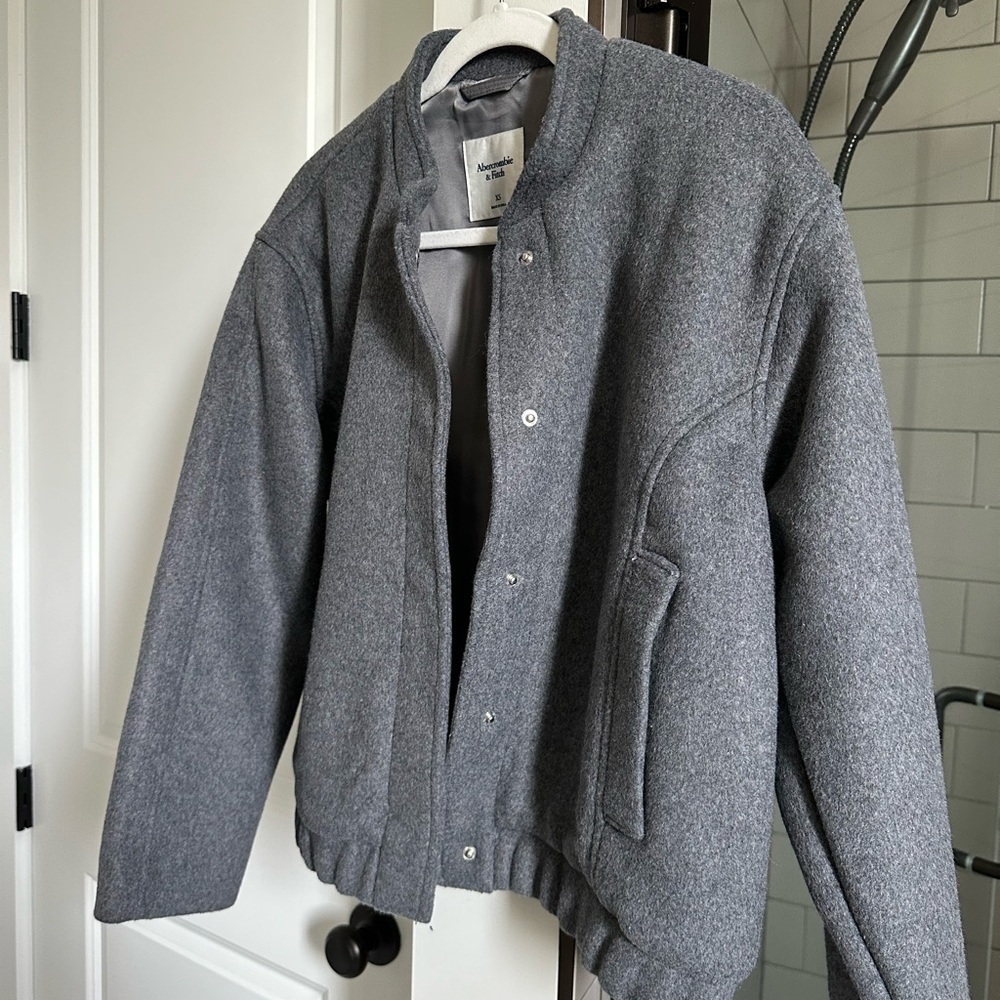 Abercrombie gray bomber - size xs